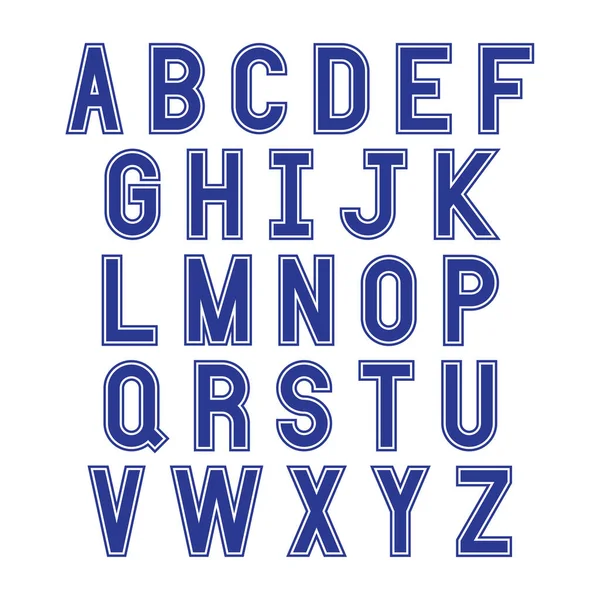 Синий Белый Алфавит Буквы Белом Фоне — стоковый вектор
