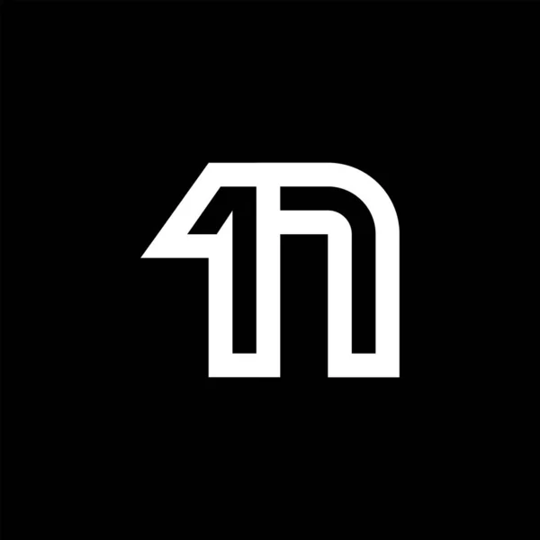 Icono Logotipo Inicial Número Blanco Negro Elementos Plantilla Diseño Tipográfico — Vector de stock