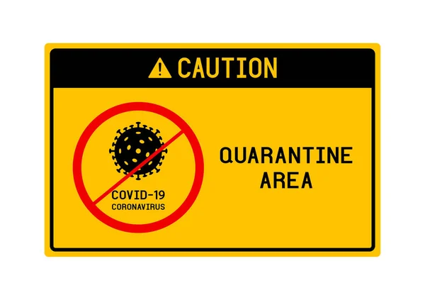 Tanda Peringatan Karantina Covid Coronavirus Gaya Datar Ikon Vektor Pada - Stok Vektor