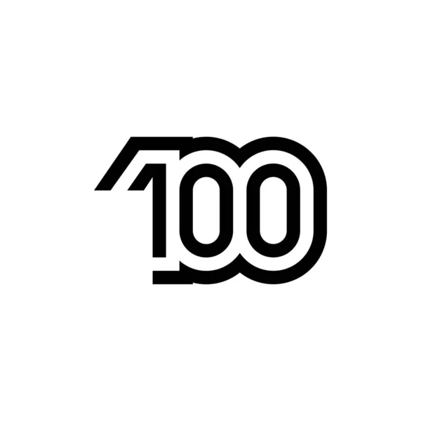Nomor 100 Desain Ikon Vektor Ilustrasi Vektor - Stok Vektor