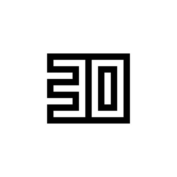 Symbolbild Nummer Mit Schwarz Weißem Hintergrund Vektorillustration — Stockvektor