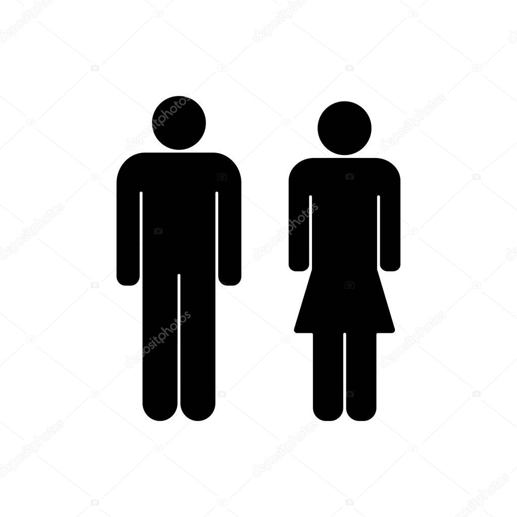 Man and woman sign vector icon in flat style on white background