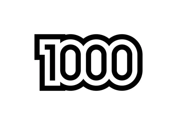 1000 Számú Ikon Dizájn Vektorillusztráció — Stock Vector