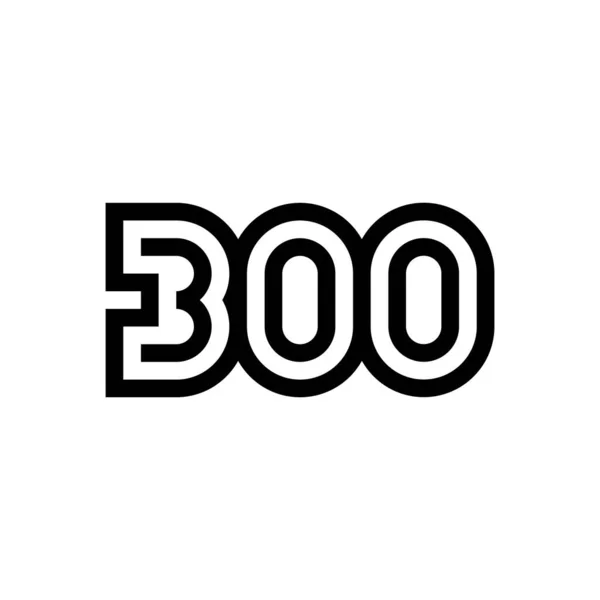 Número 300 Vector Icono Diseño Ilustración Vectorial — Vector de stock