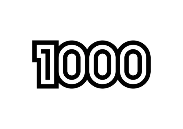 Nomor 1000 Desain Ikon Ilustrasi Vektor - Stok Vektor