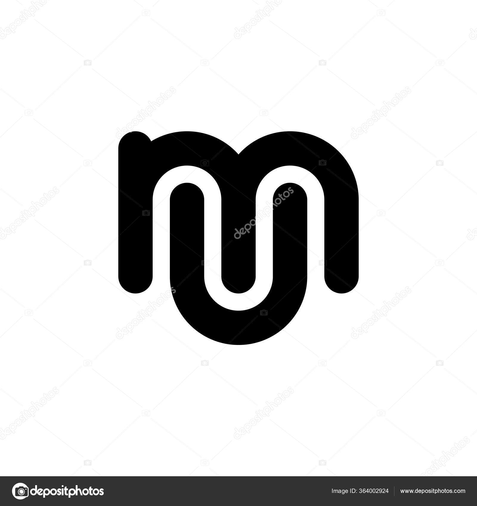 Black White Letter Initial Logo Icon Modern Typography Design Template