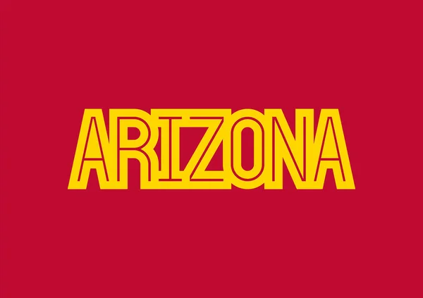 Arizona Éléments Conception Typographie Avec Fond Rouge Jaune — Image vectorielle