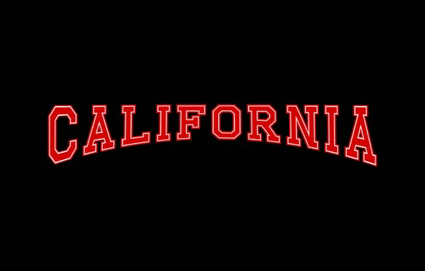 加利福尼亚字体设计元素的红色和白色的黑色背景 — 图库矢量图片