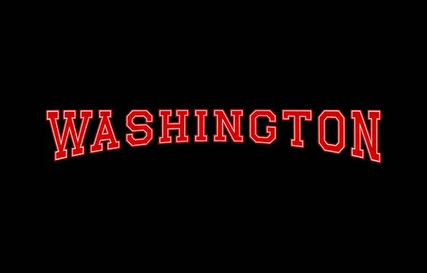 Washington Typografie Designové Prvky Červenými Bílými Barvami Černém Pozadí — Stockový vektor