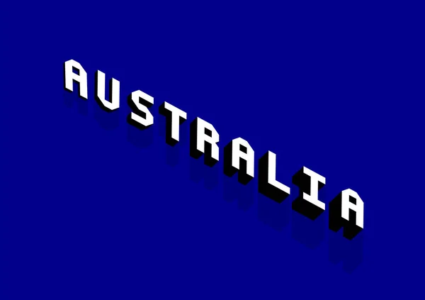 Australia Text Isometric Effect — 스톡 벡터