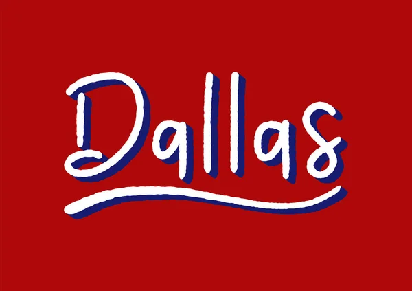 Dallas Lettrage Main Avec Effet Isométrique — Image vectorielle