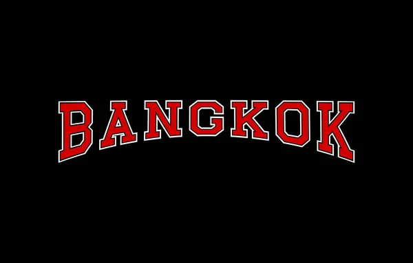 Elementos Diseño Tipográfico Bangkok Con Colores Rojo Blanco Sobre Fondo — Vector de stock