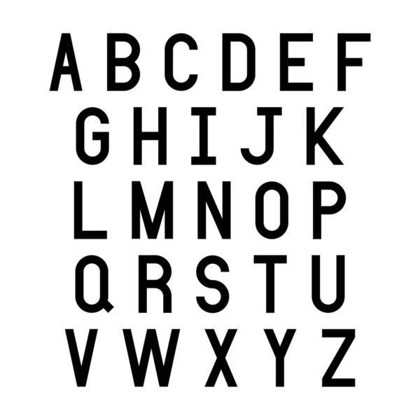 Lettres Alphabet Noir Sur Fond Blanc — Image vectorielle