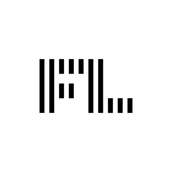 Zwarte Witte Letter Initiaal Logo Pictogram Moderne Typografie Ontwerp Sjabloon — Stockvector