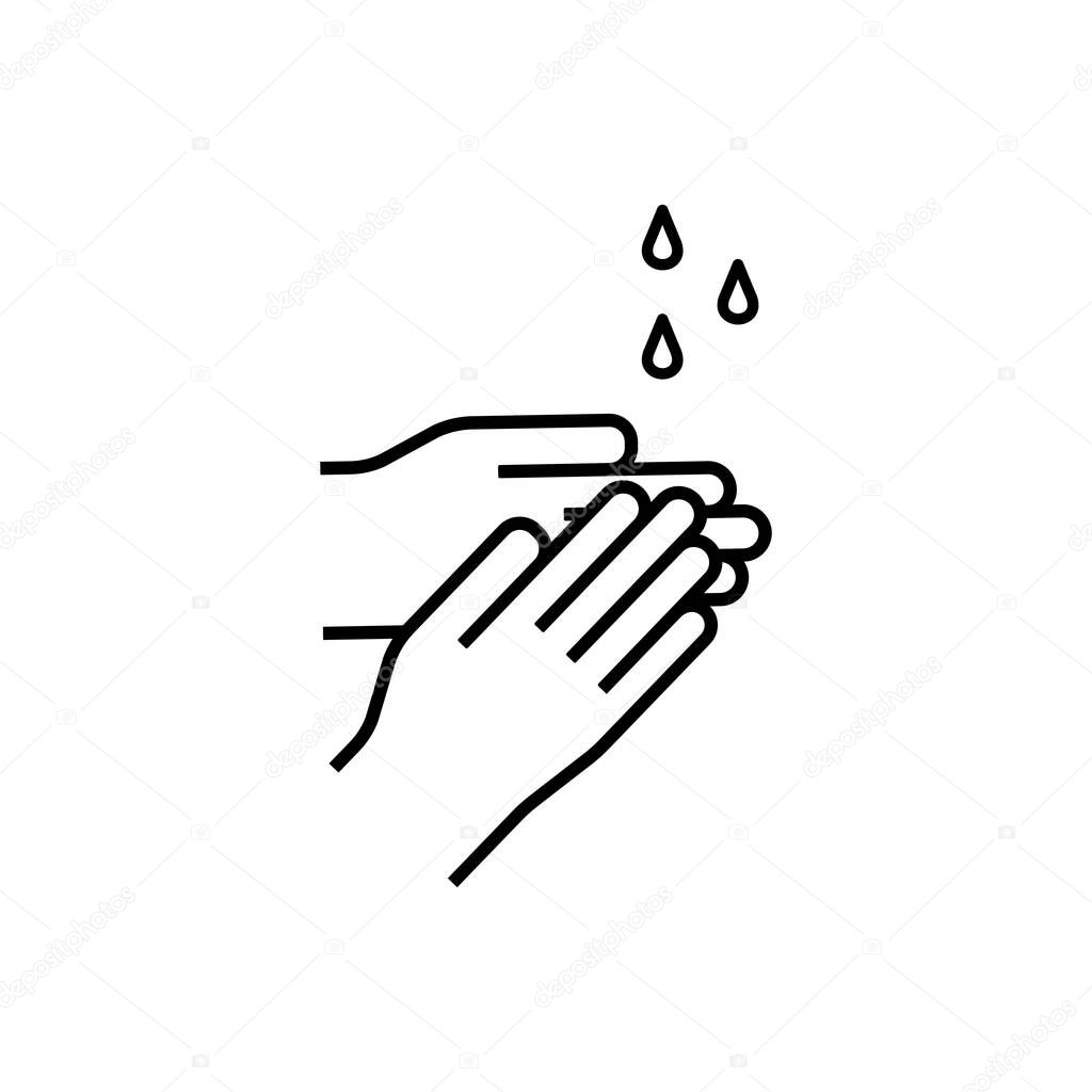 Washing hand vector icon sign on white background.