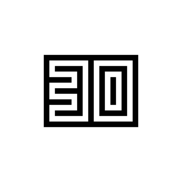 Symbolbild Nummer Mit Schwarz Weißem Hintergrund Vektorillustration — Stockvektor