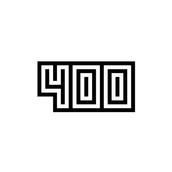 Number 400 Icon Design Black White Background Vector Illustration — Stock Vector