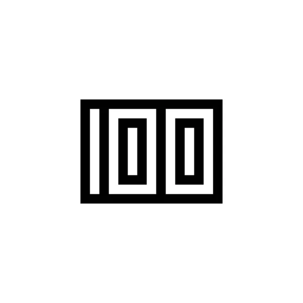 Nummer 100 Ikon Design Med Svart Och Vit Bakgrund Vektorillustration — Stock vektor