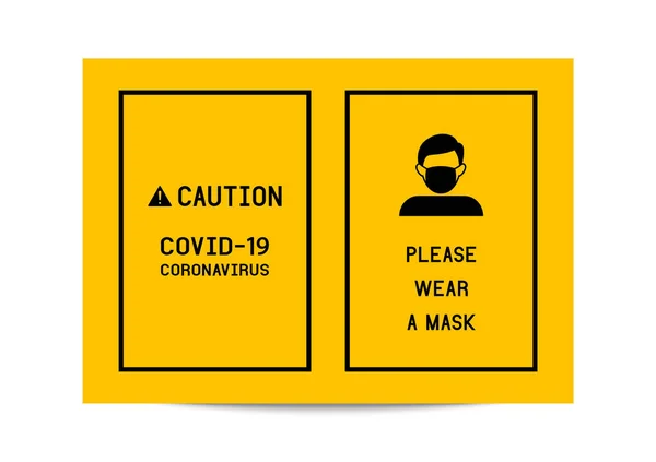 Tanda Tangani Peringatan Pakai Masker Hindari Covid Coronavirus - Stok Vektor