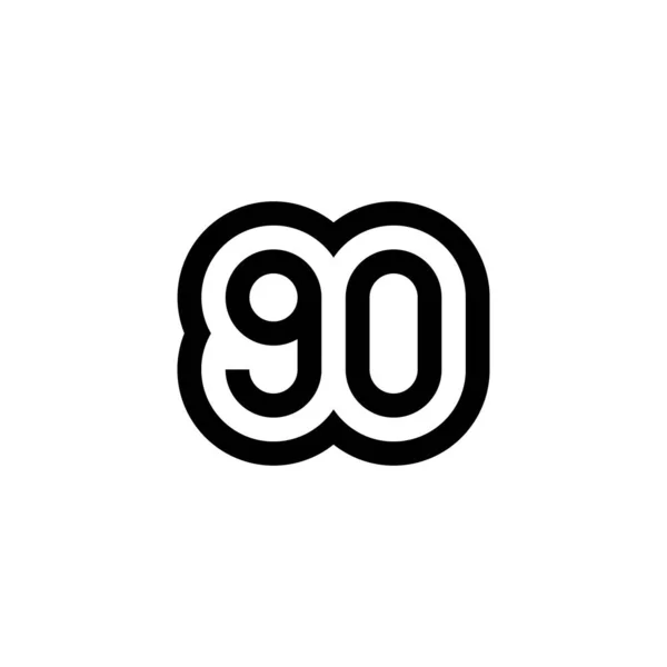 90番のベクトルアイコンデザイン ベクターイラスト — ストックベクタ