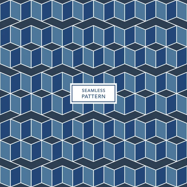 Modèle Couverture Avec Motif Géométrique Bleu Blanc Fond Sans Couture — Image vectorielle