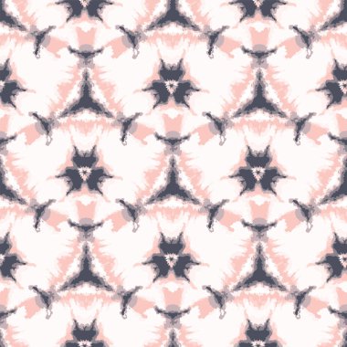 Leylak rengi kravat boyası güneş patlaması çiçek çemberi arka planı. Kusursuz desenli balmumu izi dirençli arka planda beyazlamış. Boyanmış batik tekstil. Değişik desenli soyut moda her yerde.