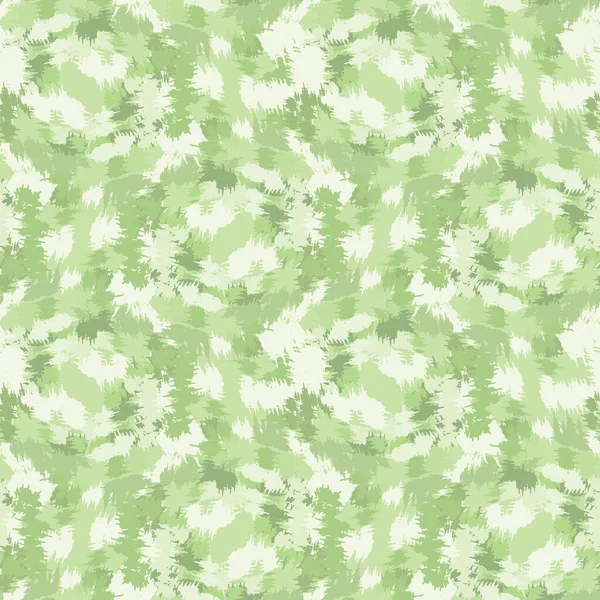 Verschwommene Shibori Krawatte Farbstoff Camouflage Hintergrund. nahtlose Muster Pastell Mint unregelmäßigen Pinselstrich auf gebleicht widerstehen weißem Hintergrund. Dip gefärbtes Batikgewebe. bunte texturierte trendige Mode swatch — Stockvektor