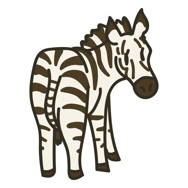 Αξιολάτρευτο Vector Cartoon Zebra Από Πίσω Clip Art Εικονίδιο Ζώων — Διανυσματικό Αρχείο