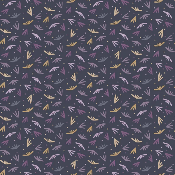 Winzige Blatt Launisch Ditsy Nahtlose Muster Moderne Drucke Mit Blütenblättergras — Stockvektor