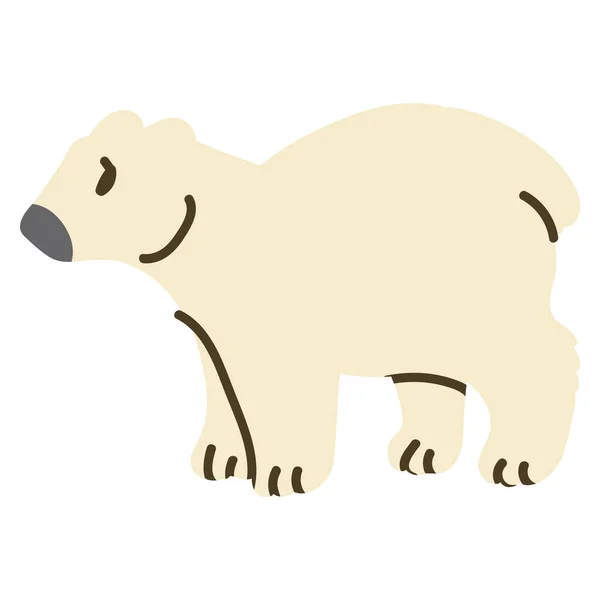 可爱的无绳冷熊剪贴艺术 北极动物图标 手绘Kawaii Carnivore Motif图例涂鸦为扁平色 孤立无援的婴儿 幼童和圣诞野生动物 — 图库矢量图片