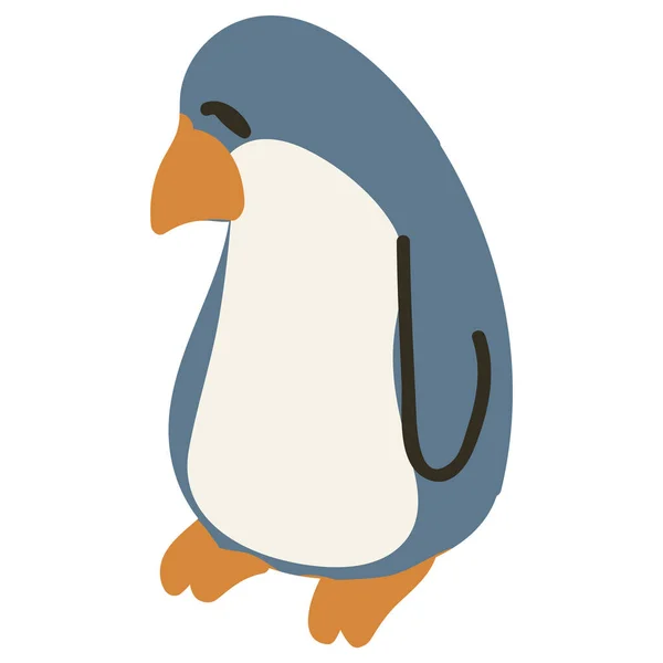 Adorável Lineless Cartoon Pinguim Clip Art Ícone Animal Ártico Mão —  Vetores de Stock