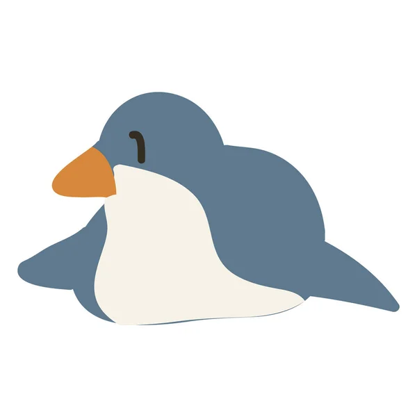 Αξιολάτρευτο Lineless Ξαπλωμένος Κάτω Καρτούν Penguin Clip Art Εικονίδιο Αρκτικών — Διανυσματικό Αρχείο