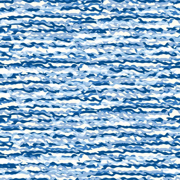 Fließende Welle Wasser Textur Nahtlose Vektormuster Blaue Hand Für See — Stockvektor