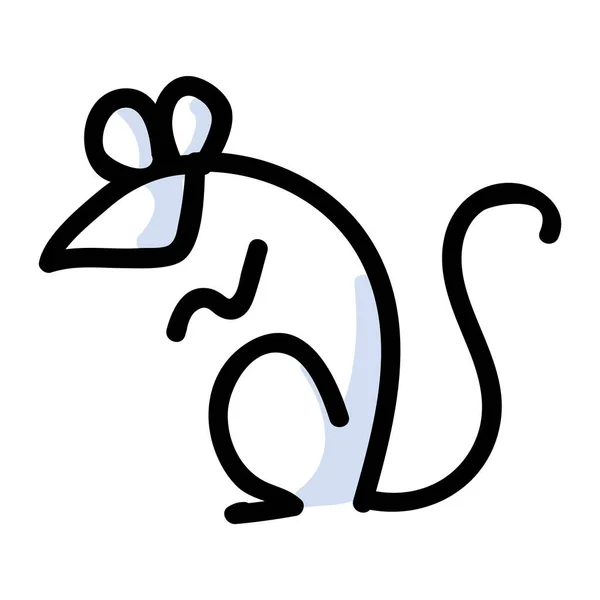 Figura Palo Dibujado Mano Simple Rat Concepto Año Nuevo Chino — Vector de stock