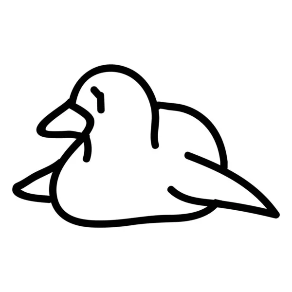 Adorabile Lineart Sdraiato Cartoon Penguin Clip Art Icona Animale Artica — Vettoriale Stock