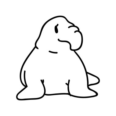 Sevimli Çizgi Fil Fok Kesme Sanatı. Su Hayvanı Simgesi. El Kaplama Şirin Yırtıcı Motif Çizgi Çizgisi Düz Rengi. İzole edilmiş Bebek, Çocuk Bakımı ve Denizcilik Yaban Hayatı Karakteri. Vektör.