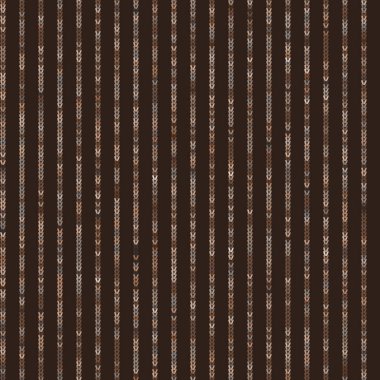 Koyu Kahverengi örgü dikiş dokusu arka planı. Çoklu Renkli Boyada Kusursuz Örüntü. Örgü işi arka planı. Parmak izinin her yerinde el yapımı kış dikiş efekti var. Vektör Döşeme 10 Eps tekrarla.