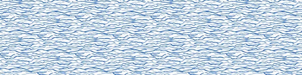 Ρευστό κύμα νερό Υφή Seamless Διάνυσμα μοτίβο συνόρων. Μπλε Χέρι Σχεδιασμένο για Λίμνη, Ποτάμι, Θάλασσα ή Ωκεανό φόντο πισίνα. Μεγάλη για Marine Συσκευασία, Φυλλάδιο Διακοπών. Διανυσματική Κορδέλα Περικοπή σε Eps10 — Διανυσματικό Αρχείο