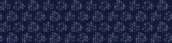Masculin Bleach Dot Stripe Tricoté Marl Bordure fond. Modèle sans couture nordique d'hiver. Point Jean bleu indigo Texture délavée. Tie Dye Effect Textile, Ruban de bannière Mélange. Eps vectoriels 10 — Image vectorielle