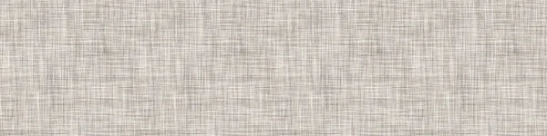Natural Gray French Linen Texture Bordure Arrière-plan. Ancien motif sans couture en fibre de lin Ecru. Bannière de garniture de ruban de tissu de tissu de gros plan de fil biologique. Emballage de tissu de sac, bordure de toile. Vecteur EPS10 — Image vectorielle