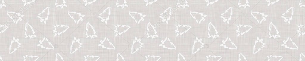 Perbatasan Latar Belakang Linen Perancis Abu Abu Trim Pita Pohon Stok Ilustrasi Bebas Royalti