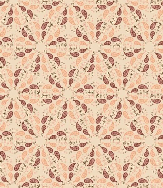 Disegnato Mano Indiennne Paisley Motif Seamless Pattern Ornate Arabesque Buta — Vettoriale Stock