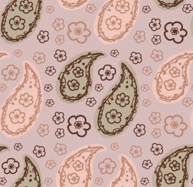 El yapımı Indiennne Buta Motif Vektör Kusursuz Desen. Sessiz Pembe Arkaplan 'da Arabesk Paisely Foulard Tasarımı' nı süsleyin. Boyalı Ogee Bohemian Tekstil, Duvar Kağıdı Yazdırma Eps 10 Döşeme. 