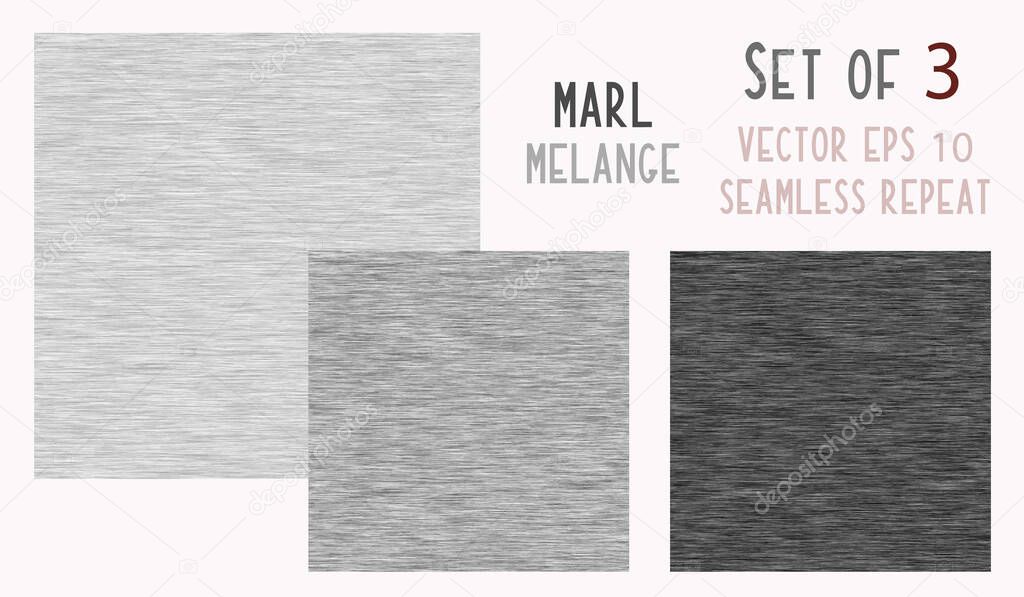 Grey Marl Heather Texture Background. Faux Cotton Fabric Vector EPS 10 