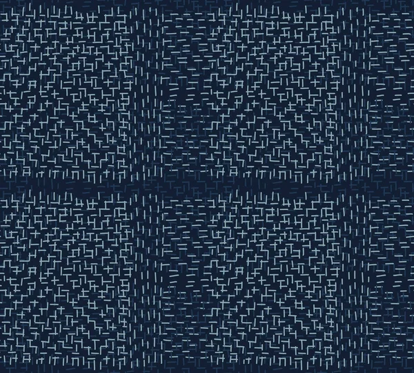 Векторный Рисунок Ткани Боро Канта Черти Вышивки Игловолокна Бесшовный Фон — стоковый вектор