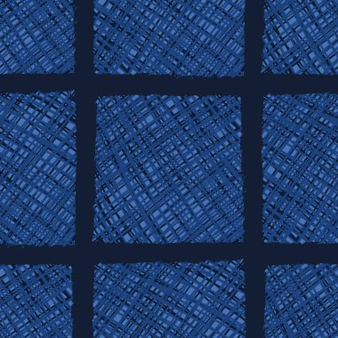Koyu Mavi Denim Keten Vektör Kusursuz Desen. Başlı Marl Yorgan Yamalı Efekti. Örülmüş İndigo Uzay Boyalı Doku. Tekstil arka planı. Pamuk Melange tişörtü her yere basılmış. Eps 10 Döşeme 