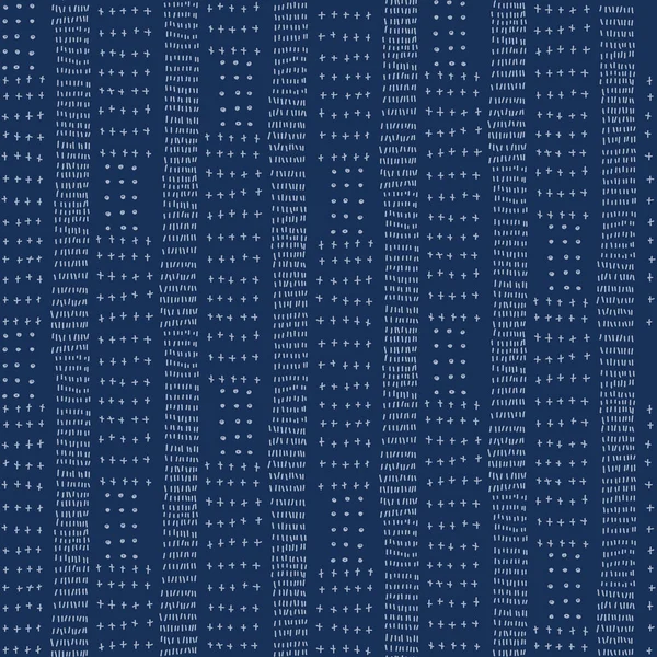 Κεντήματα Stripe Sashiko Kantha Vector Pattern Ασιατική Needlework Seamless Φόντο — Διανυσματικό Αρχείο
