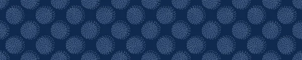 Ohraničení Výšivky Boro Fabric Circle Sashiko Kantha Vector Pattern Needlework — Stockový vektor