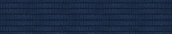  Embroidery Boro Fabric Sashiko Kantha Vector Border Pattern. Striped Needlework Banner Background Indigo Blue Style. Running Hand Stitch Texture Textile Trim. Japan Decor. Masculine Washi Tape EPS 10