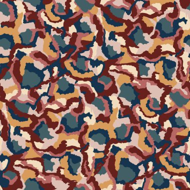 Camouflage All Over Print Playful Vector Texture. Modern Animal Skin Hand Drawn. Seamless Non Print Marbled Pattern Background. All Over Tile EPS 10 clipart
